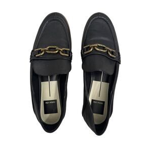Dolce Vita Womens Reign Loafers Size 8 Black Leather Gold Hardware Round Toe